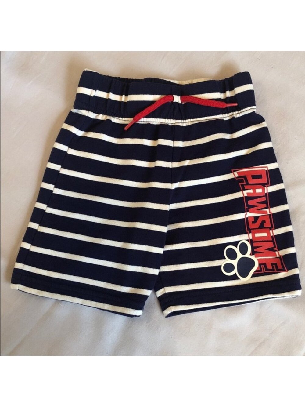 🐾Kids Paw Patrol Navy Striped Shorts with Red Accents